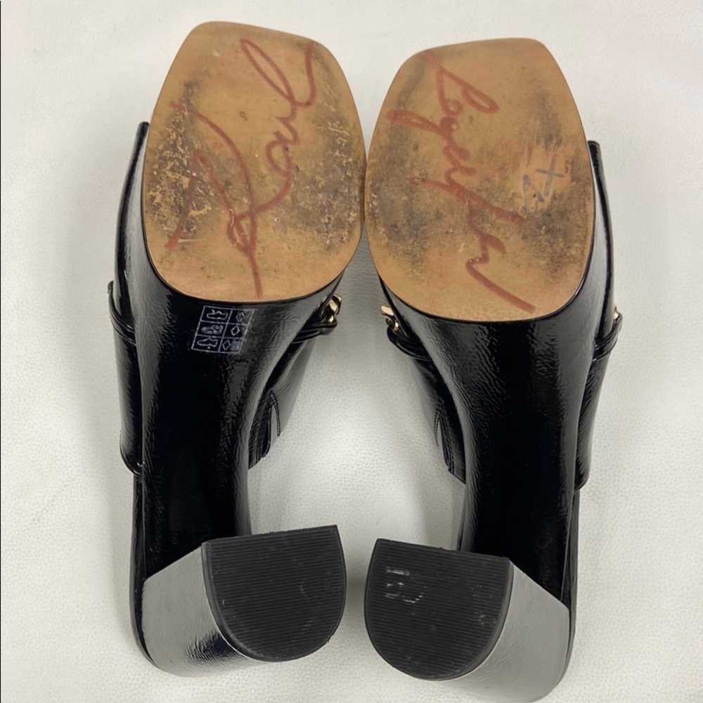 Karl Lagerfeld Haisley Mule black patent leather platform heels size 8.5 - Picture 10 of 11